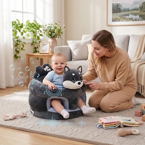 Cute gray husky baby floor - gray,